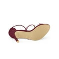 thumbnail image 5 of BLISSFUL STEP Women's Shoes Rhinestone Stiletto Heel Ankle Strap Sandals Burgundy 8, 5 of 7