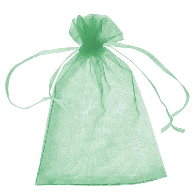 Costalitos Organza con Cordon PouchyForest 10Pzas Verde Obscuro 5x7cm Tela Bolsa Organza.