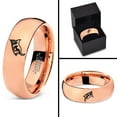 thumbnail image 4 of Tungsten Bird Watching Aves Band Ring 7mm Men Women Comfort Fit 18k Rose Gold Dome Polished, 4 of 4