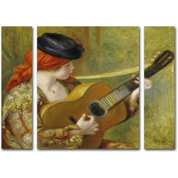 Trademark Fine Art ''Young Woman with a Guitar'' by Pierre Renoir 30" x 41" Multi Panel Art Set Large (886511916463)