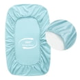 thumbnail image 3 of Lorviah 2 Pack Fitted Crib Sheet, 28"x 52" Ultra Soft Microfiber Crib Sheet for Boys & Girls, Aqua, 3 of 6