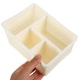 thumbnail image 3 of 4 Compartment Makeup Storage Box Plastic Skin Care Organizer Divided Vanity Bin for Desk or Countertop Beige, 3 of 8