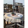 thumbnail image 2 of Outdoor Tablecloth with Umbrella Hole Zipper Shell Coastal Round Tablecloth 60" Waterproof Outside Table Cloth Blue Yellow Summer Beach Nautical Ocean Patio Table Cover Tablecloths for Picnic Party, 2 of 8