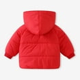 thumbnail image 6 of Baby Girls Winter Coat Boys Puffer Jacket Zip up Long Sleeve Windproof Jacket Outwear Hooded Down Jacket Boys Winter Coats Size 9-12 Months, 6 of 8