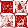 thumbnail image 2 of Funda de cojín navideña roja de 45 cm, funda de almohada, adornos navideños 2025 para el hogar, decoración navideña de Año Nuevo, 2 of 6