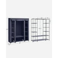 thumbnail image 5 of 59" Closet Wardrobe Portable Closet Storage Organizer Clothing Rack Shelf with Non-Woven Fabric Cover for Bedroom Dark Blue, 5 of 7