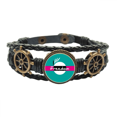 thumbnail image 1 of Black libertad igualdad de derechos Pulsera marina tejida en cuero, 1 of 4
