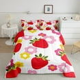 thumbnail image 2 of Erosebridal Cartoon Strawberry Bedding Twin Comforter Set,Kawaii Flower Down Comforter,Floral Decoration,Reversible,Lightweight,2-Piece, 2 of 8