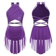thumbnail image 1 of Yeahdor Robe de Danse Lyrique pour Grande Fille, Jupe de Ballet, Justaucorps de Danse Latine Jazz Moderne Violet 10, 1 of 6