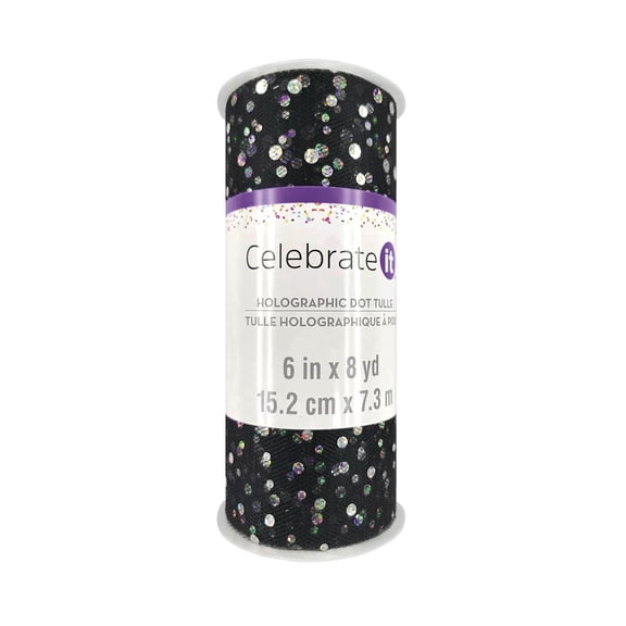 12 Pack: 6" x 8yd. Holographic Foil Dot Tulle by Celebrate It