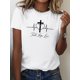 thumbnail image 1 of Camiseta con estampado de diseño "Fe, esperanza y amor", camiseta informal de manga corta con cuello redondo y ajuste cómodo para primavera y verano, camiseta de mujer para adultos, hombres, mujeres,, 1 of 5