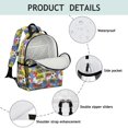 thumbnail image 4 of Football and Graffiti Yellow Pattern Cute School Backpack Bag for School with Padded Back and Adjustable Shoulder Straps 15.25"x11.5"x5.25", 4 of 5