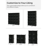 DIY 16 Cube Storage Organizer Shelf Closet Cubbie Storage Bookcase for Bedrrom Living Room Black