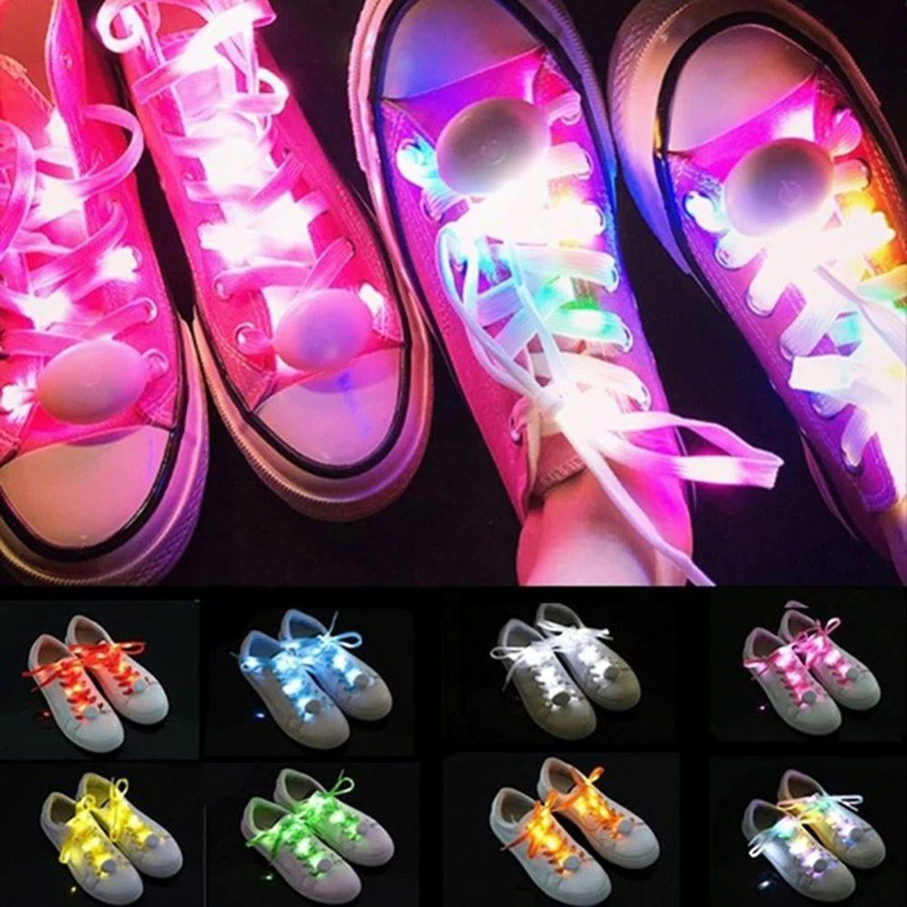 2 Pairs 4 Pieces Led Light Up Shoelaces with 7 Colors in 3 Modes Flashing Shoestrings For Night Party Running 