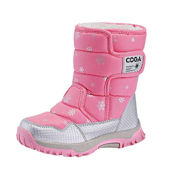 GYUJNB Toddler Winter Snow Boots Hook Loop Non Slip Warm Cold Weather Footwear for Kids for Everyday Winter Footwear,12