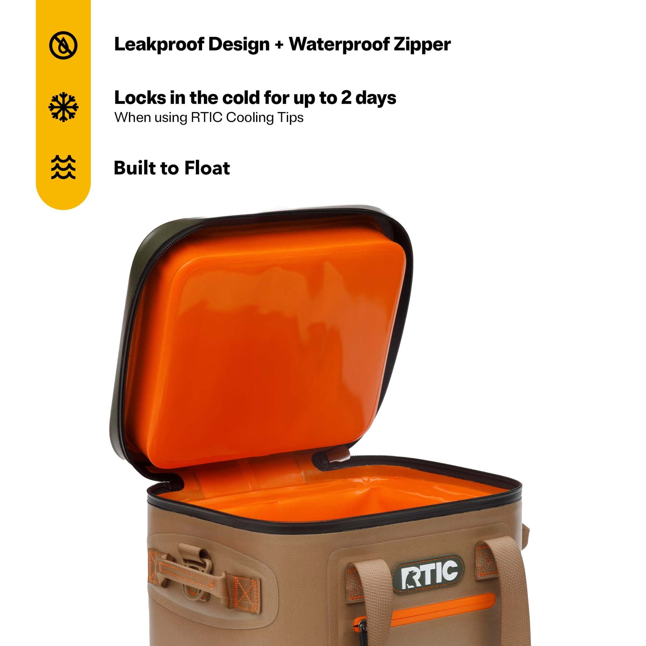 RTIC 10 Qt, Ultra-Tough Soft Cooler, Holds 12 Cans, Leakproof, Waterproof, Tan