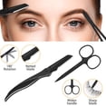 thumbnail image 4 of 5PCS Eyebrow Grooming Kit for Women Men Tweezers, Eyebrow Razor Eyebrow Scissors Bush and Comb Eyebrow Pencil Stainless Steel Eye Brow Trimming Tool with Leather Case, 4 of 5