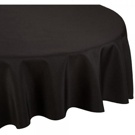 LinenTablecloth 108-Inch Round Polyester Tablecloth Black - Walmart.com