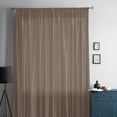 thumbnail image 5 of Pure Brown Semi Sheer Curtains Drapes for Living Room, Bedroom, French Doors Window 54 Inches Long, Simple Solid Color Rod Pocket Chiffon Curtain Drapery Voile Draperies Panel, 5 of 6