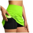 thumbnail image 3 of Riforla Women's Double Layered Pleats Tennis Skirts for Women High Waisted Skirt with Shorts Pockets Workout Athletic Skort for Summer Casual Sports Skirts Shorts for Women Light Green S, 3 of 9