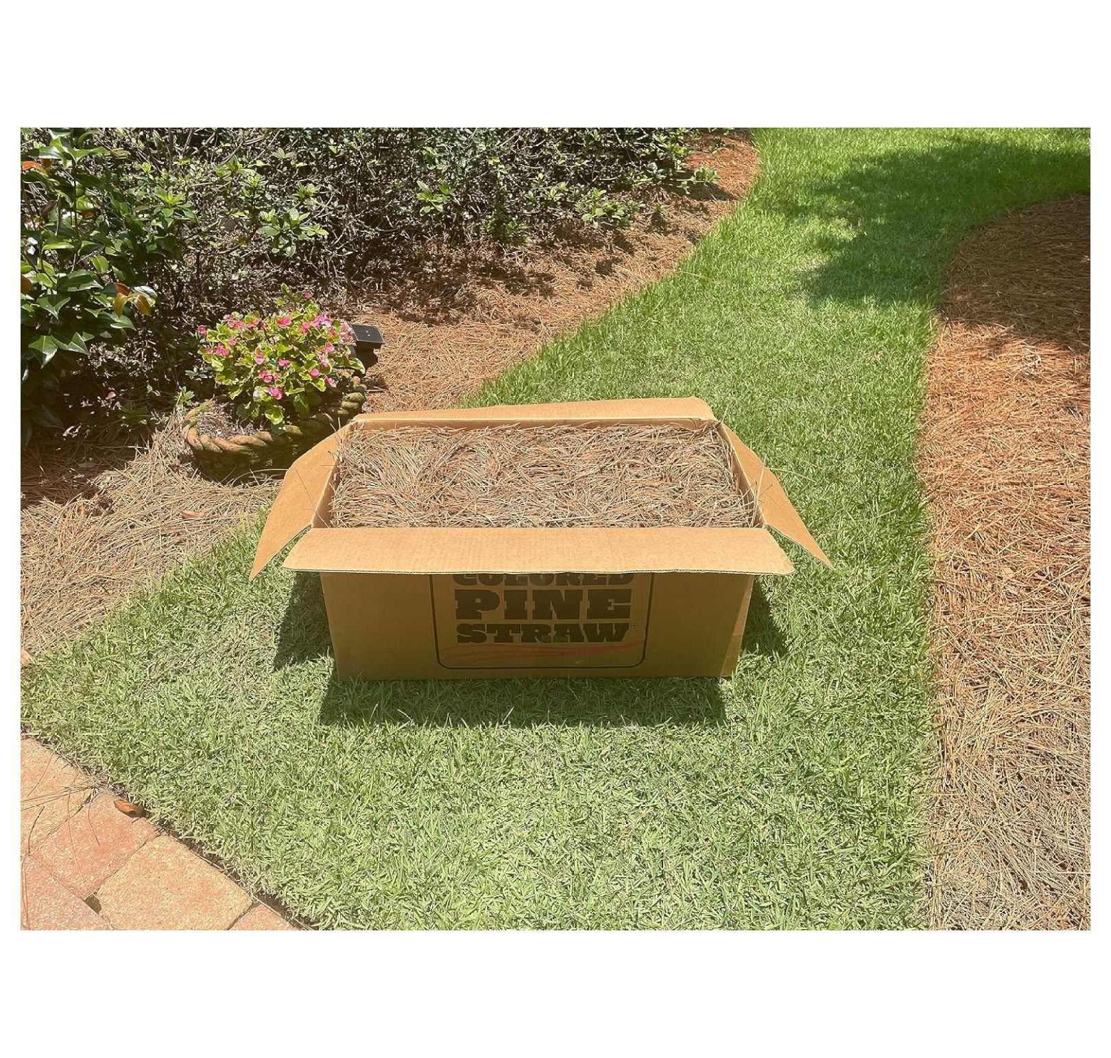 Premium Square Pine Straw Bale: Easy to Spread & Handle | Good Quality Long Needles | 65-70 Sq. Ft. Coverage | Ideal for Gardening, Landscaping, & Decoration