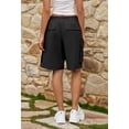 thumbnail image 4 of Merokeety Womens Summer Shorts Elastic Waist Drawstring Casual Cargo Black xl, 4 of 5