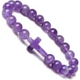 thumbnail image 2 of Bracelet for Men Women Adjustable Cross Stretch Beaded Bracelet Christian Bracelet Release Anxiety Bracelets, 2 of 7