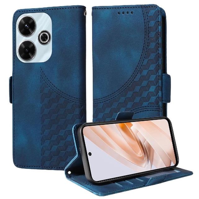Funda GANGXUN para Xiaomi Poco M6 4G con diseño acolchado elegante, cuero PU, protección total y ajuste preciso