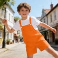 thumbnail image 6 of Mercatoo Youth Shortalls Girls Boys Classic Sleeveless 𝐑omper Soft Bib Overall Shorts Kid 𝐏reppy Wide Leg Shorts Casual Short Jumpsuit, 6 of 9