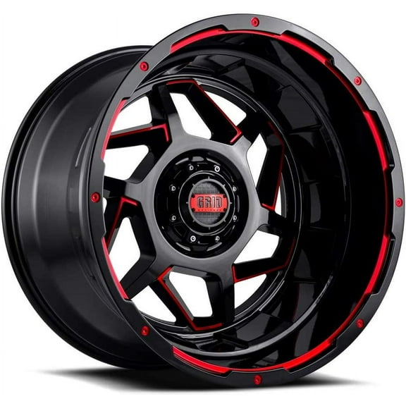 Grid Custom Wheel for 17x9 inch Gloss Black w/Red Accents D179237E8