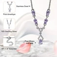 thumbnail image 4 of Pink Amethyst Teardrop Necklace for Women 925 Sterling Silver Birthstone Dainty Jewelry Stainless Steel Chain for Women Size 18" Ct 1.52 (  6x4 MM ) Birthday Christmas Gifts, 4 of 6
