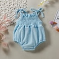thumbnail image 2 of Penkiiy Toddler Baby Boys And Girl Comfortable Solid Color Elastic Sling Romper Jumpsuit Newborn Baby 6-12 Months Blue on Sale, 2 of 9