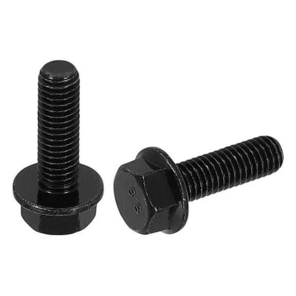 Uxcell 10pcs M5-0.8 x 16mm Metric Flange Hex Cap Bolt Partial Thread DIN 6921 Flanged Bolts Hexagon Screws Carbon Steel Black Oxide Plated Black