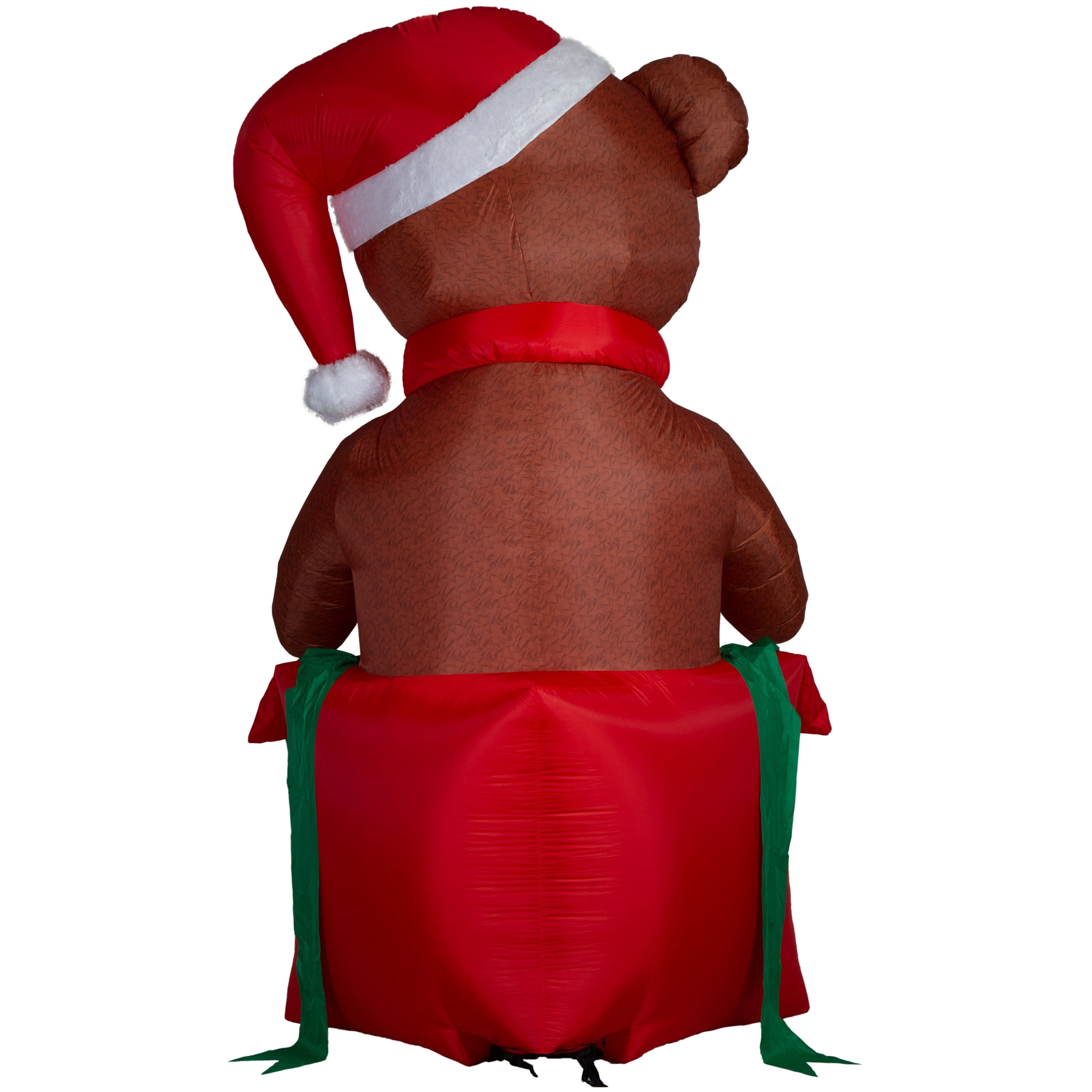 Multicolor Giant Teddy Bear in Gift Box Christmas Airblown Yard Inflatable, 10', by Holiday Time