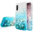thumbnail image 2 of Samsung Galaxy Note 20 Case w/[Temper Glass] Cute Glitter Liquid Quicksand Floating Sparkle Bling Girls Women - Clear/Teal, 2 of 5