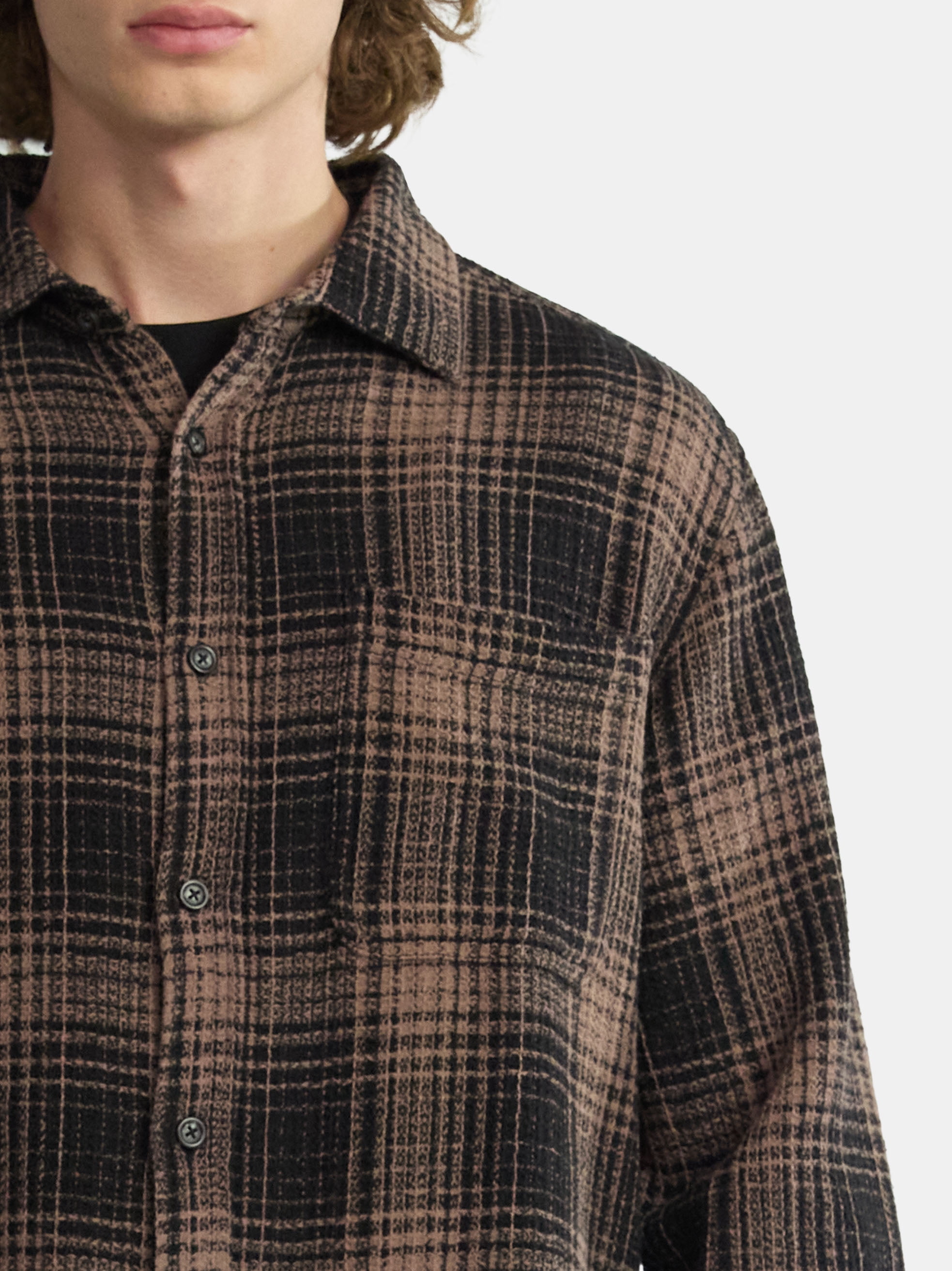 No Boundaries Men's & Big Men's Long Sleeve Textured Shirt , Sizes XS-5XL