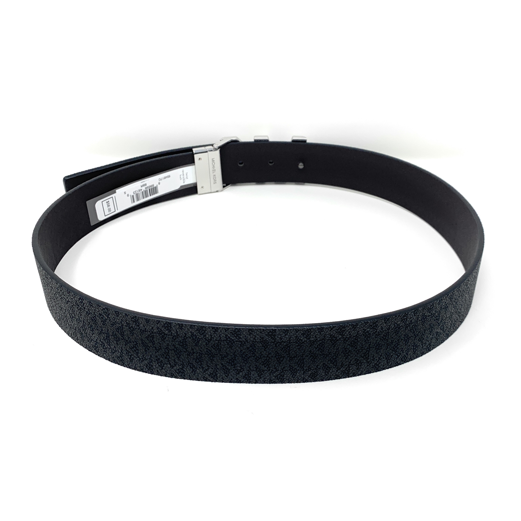 Reversible Belt Pavé MK Logo and black faux leather - Size: Small/Medium… Michael Kors Men main image 2
