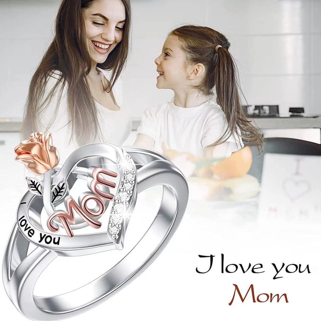 Rings To My Mom To My Daughter Rhinestone Ring Mom And Daughter Rhinestone Ring Rose Rhinestone Jewelry