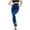 Blue, variant on IROINNID Skinny Pants For Women Elastic Waist Fashion Casual High Waist Imitation Denim Elastic Slim Pants Print Legging