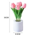 thumbnail image 2 of Lámpara de noche con forma de tulipán LED recargable, simulación de flores, lámpara de imitación para dormitorio y mesita de noche, 2 of 5