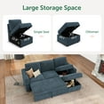 thumbnail image 4 of Marrber Modular Sleeper Sofa Bed with Storage, Corduroy Blue - Pull-Out Sectional Couch Bed for Living Room, Durable Fabric, 4 of 8