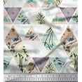 thumbnail image 1 of Soimoi Cotton Cambric Fabric Geometric,Floral & Bird Patchwork Print Fabric by Yard 56 Inch Wide, 1 of 1