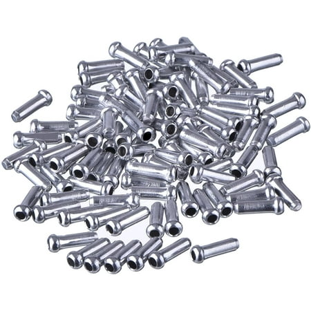 100 Pieces Mountain Bike Brake Cable End Caps Alloy Housings Silver