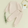 thumbnail image 3 of Bagilaanoe 2PCS Toddler Baby Girl Pants Set Letter Print Long Sleeve Sweatshirt Pullover Tops + Drawstring Sweatpants 3M 6M 12M 18M 24M 3T Kids Casual Sweatsuits, 3 of 9