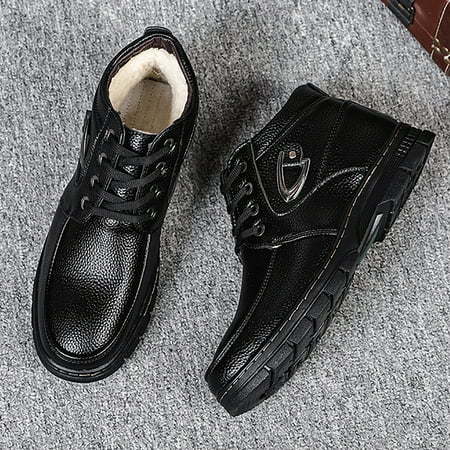 

JNGSA Winter Boots For Men Snow Boots For Men Waterproof Insulated Men S Keep Warm Winter Classic Casual Shoes Plush Thick High-Top Leather Shoes Insulated Boots For Men