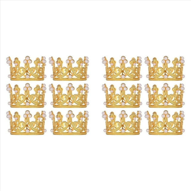 12 Uds. Mini Dorada para DecoracióN de Tartas, PequeñAs Perlas de Cristal para Cupcakes, , para Cupcakes PequeñOs para CumpleañOs de Boda