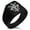 Black, variant on Stainless Steel Antiue Fleur De Lis Needle Stripe Pattern Biker Style Polished Ring