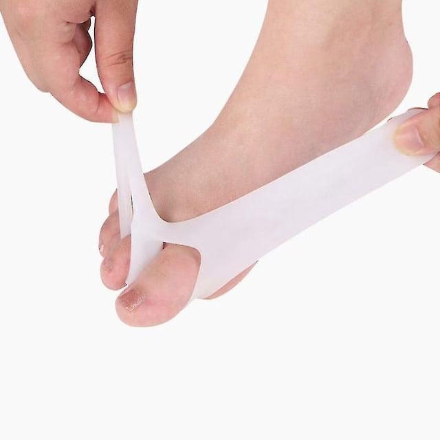 Yjmei 2 paquetes de protectores de hallux valgus para niños, correctores de dedos superpuestos, color blanco
