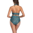 thumbnail image 4 of Halter String Bikini Sets, Halter Bikini Swimsuit High Waist Breathable Leopard Printed  For Swimming Pool Pink,Blue,Red,Light Coffee,Dark Coffee, 4 of 6