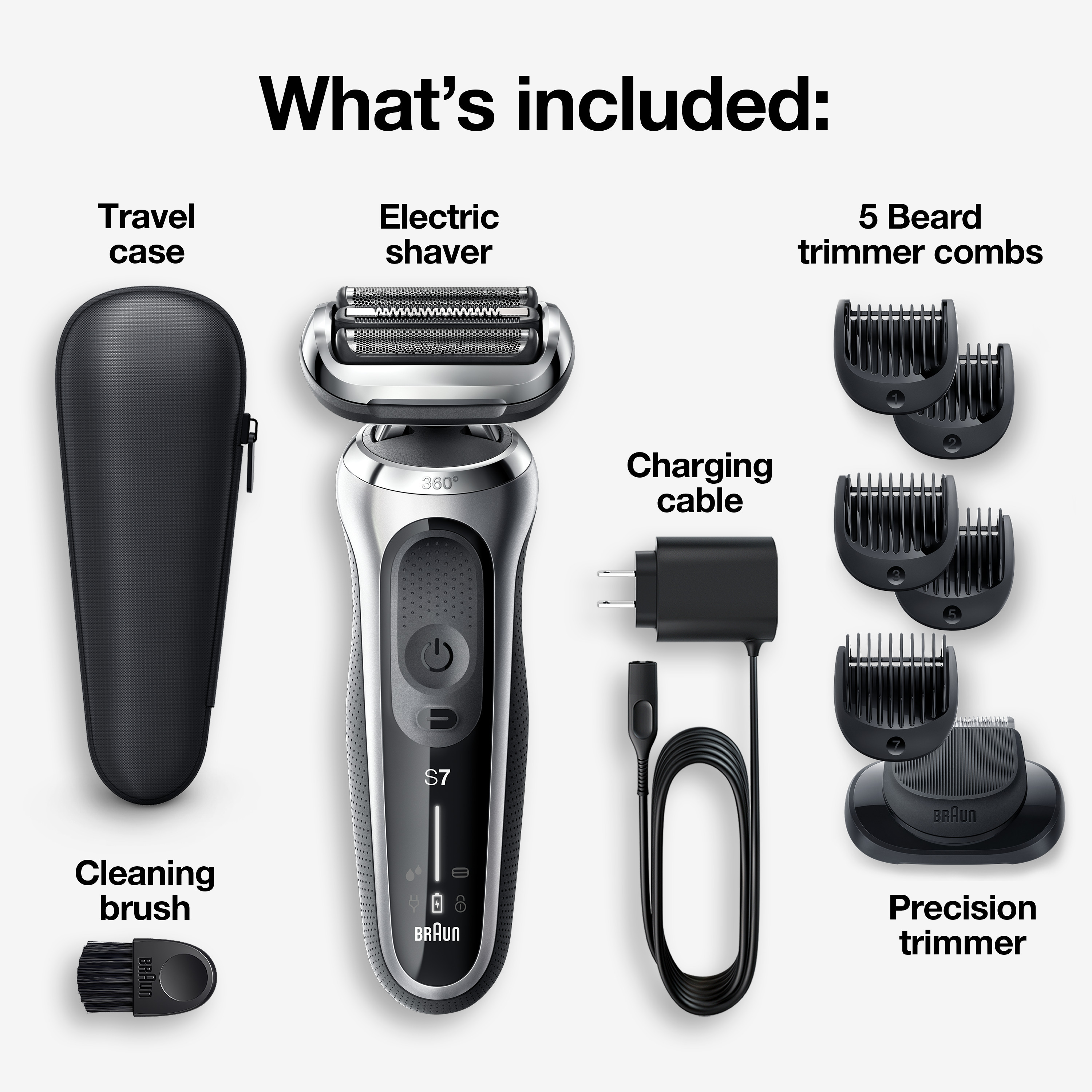 Braun Series 7 7025s Flex Rechargeable Wet Dry Men's Electric Shaver with Beard Trimmer - image 3 of 12